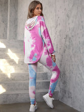 Unity Tie Dye Drop Shoulder Drawstring Hoodie & Leggings